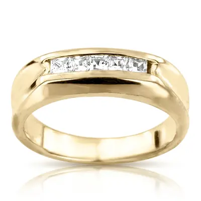0.50 ct. Princess Cut Channel Set Diamond Men's Ring alternate view