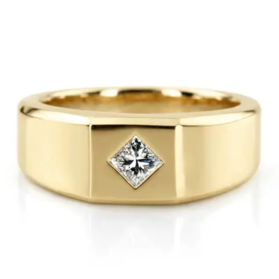 0.27 ct. Princess Cut Solitaire Diamond Men's Ring alternate view
