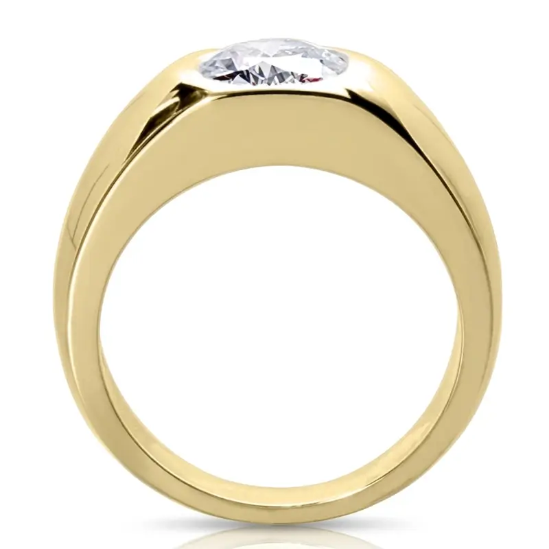 14K white gold Oval Diamond Solitaire Men's Ring (10x8mm) - alternate view 4