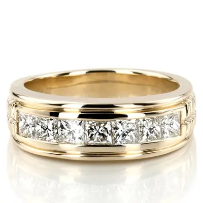 2.10 ct. tw. Princess Cut Diamond Men's Ring