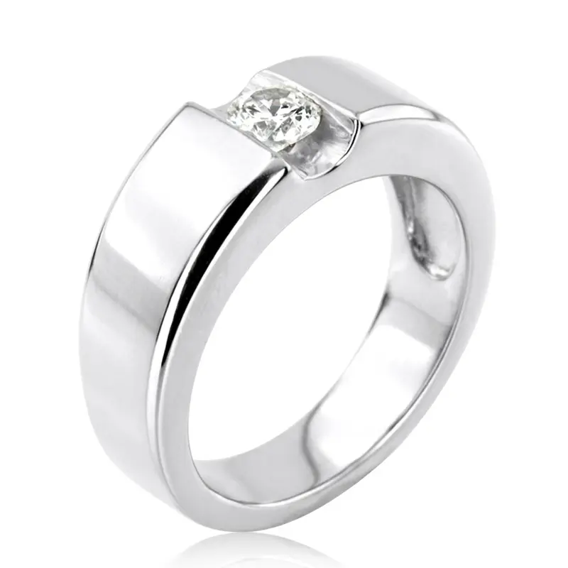 14K white gold Solitaire Diamond Men's Ring (1.00 ct.) - alternate view 3