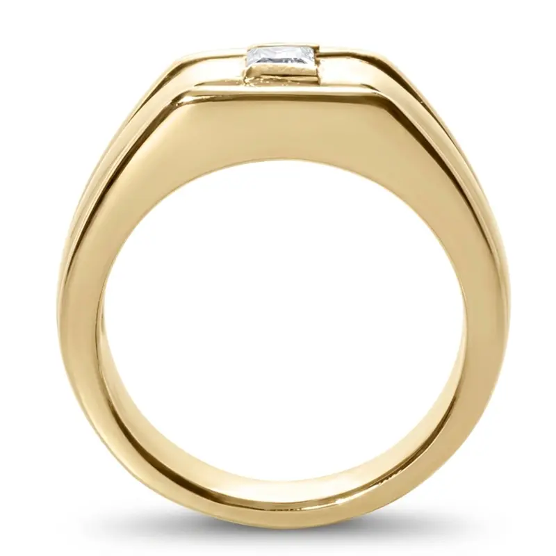 14K white gold 0.40 ct. tw. Princess Cut Solitaire Diamond Men's Ring - alternate view 3