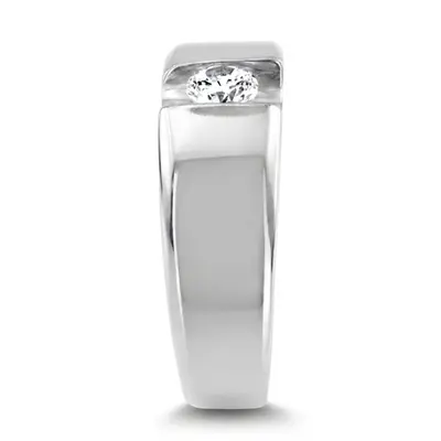 14K white gold Solitaire Diamond Men's Ring (1.00 ct.) - alternate view 6 thumbnail