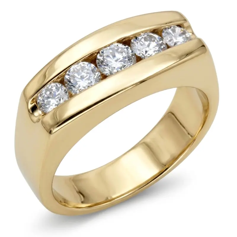 14K white gold 1.14 ct. tw. Channel Set Diamond Men's Ring - main view