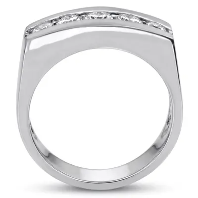14K white gold 1.14 ct. tw. Channel Set Diamond Men's Ring - alternate view 4 thumbnail