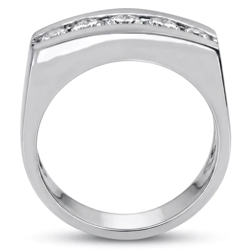 14K white gold 1.14 ct. tw. Channel Set Diamond Men's Ring - alternate view 4