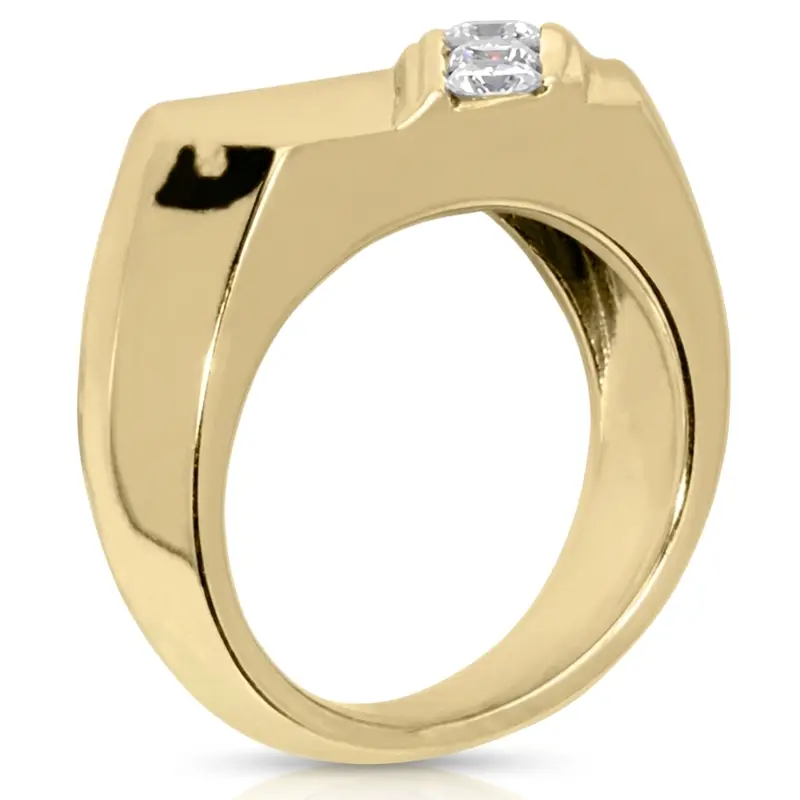 14K white gold 0.45 ct. tw. Diagonal Three Stone Diamond Men's Ring - alternate view 4