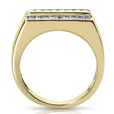 14K white gold 1.05 ct. tw. Princess Cut Channel Set Diamond Men's Ring - alternate view 4 thumbnail