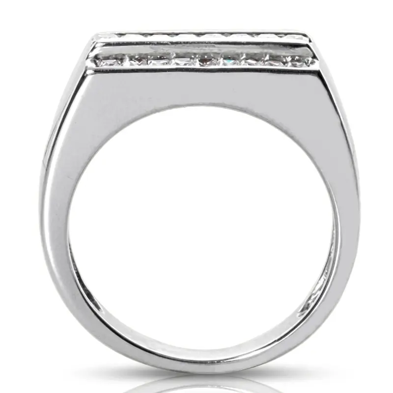 14K white gold 1.05 ct. tw. Princess Cut Channel Set Diamond Men's Ring - alternate view 3