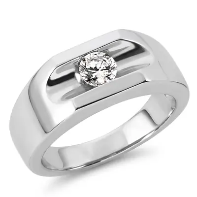 0.50 ct. tw. Channel Set Solitaire Diamond Men's Ring