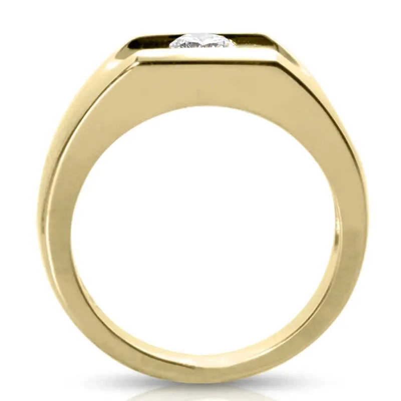 14K white gold 0.50 ct. tw. Channel Set Solitaire Diamond Men's Ring - alternate view 3