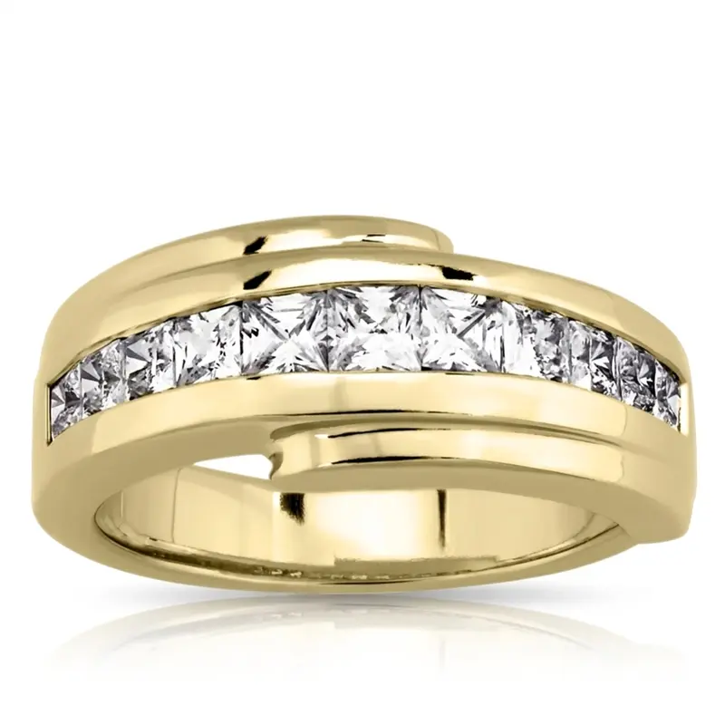 14K white gold 1.56 ct. tw. Princess Cut Diamond Men's Ring - alternate view 2