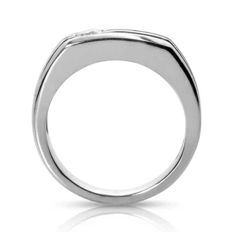 14K white gold Parallel Cut Solitaire Man Diamond Ring (0.35ct) - alternate view 3
