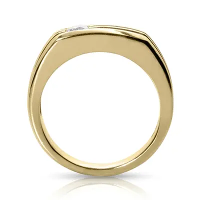 14K white gold Parallel Cut Solitaire Man Diamond Ring (0.35ct) - alternate view 4 thumbnail