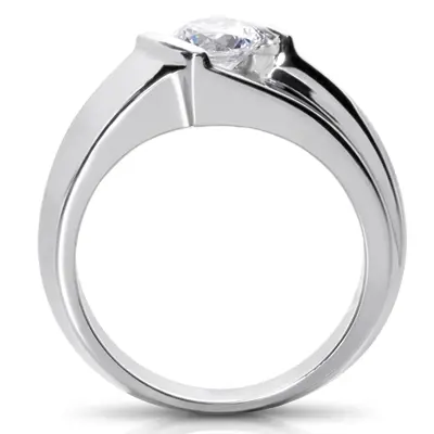 14K white gold Dazzling Bar Set Round Diamond Solitaire Men's Ring (1.25ct) - alternate view 3 thumbnail