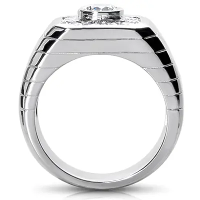 14K white gold 0.68. ct. tw. Diamond Men's Ring - alternate view 3 thumbnail
