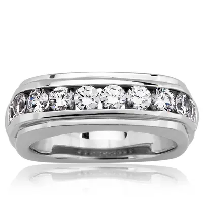14K white gold 1.50 ct. tw. Square Diamond Men's Ring - main view thumbnail