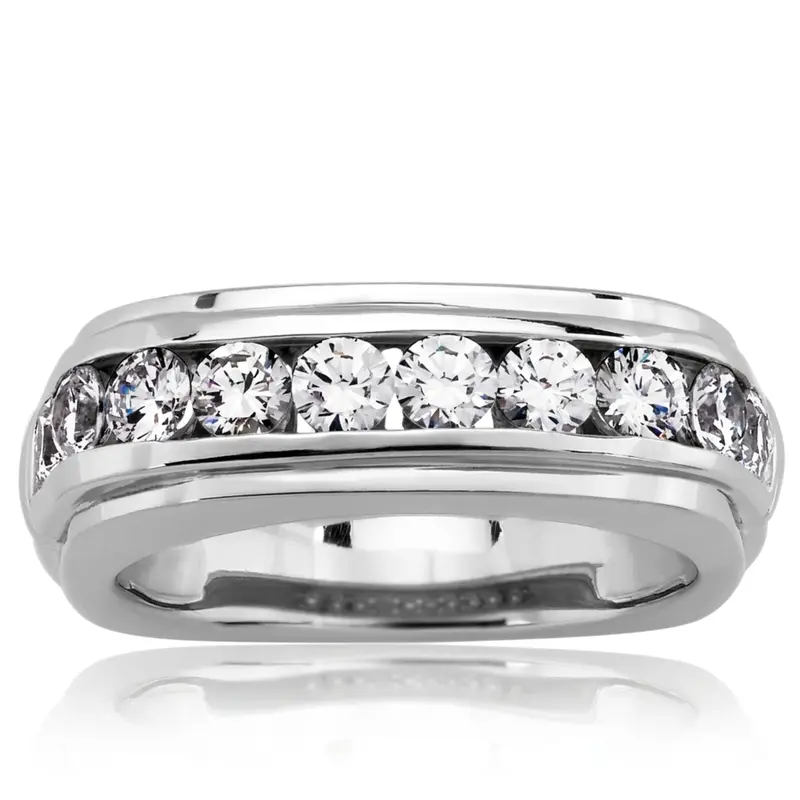 14K white gold 1.50 ct. tw. Square Diamond Men's Ring - main view