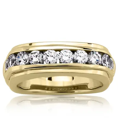 14K white gold 1.50 ct. tw. Square Diamond Men's Ring - alternate view 2 thumbnail