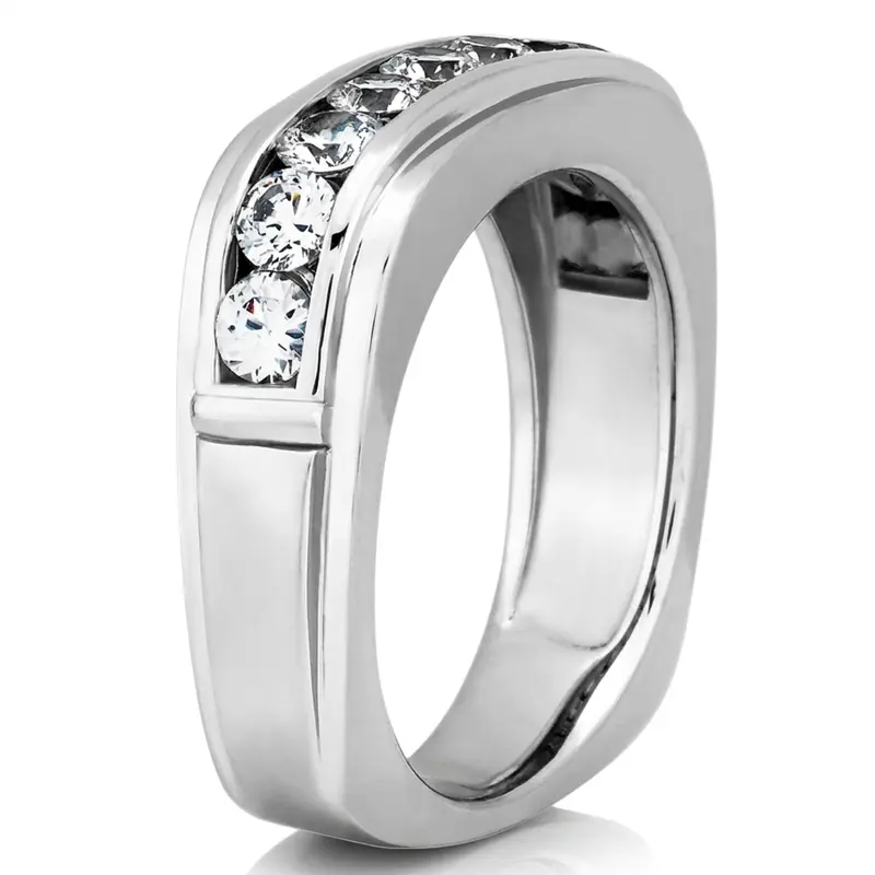 14K white gold 1.50 ct. tw. Square Diamond Men's Ring - alternate view 3
