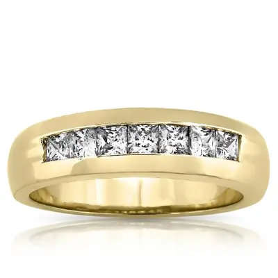 0.98 ct. tw. Princess Cut Channel Set Diamond Men's Ring alternate view