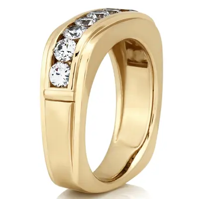 14K white gold 1.50 ct. tw. Square Diamond Men's Ring - alternate view 4 thumbnail