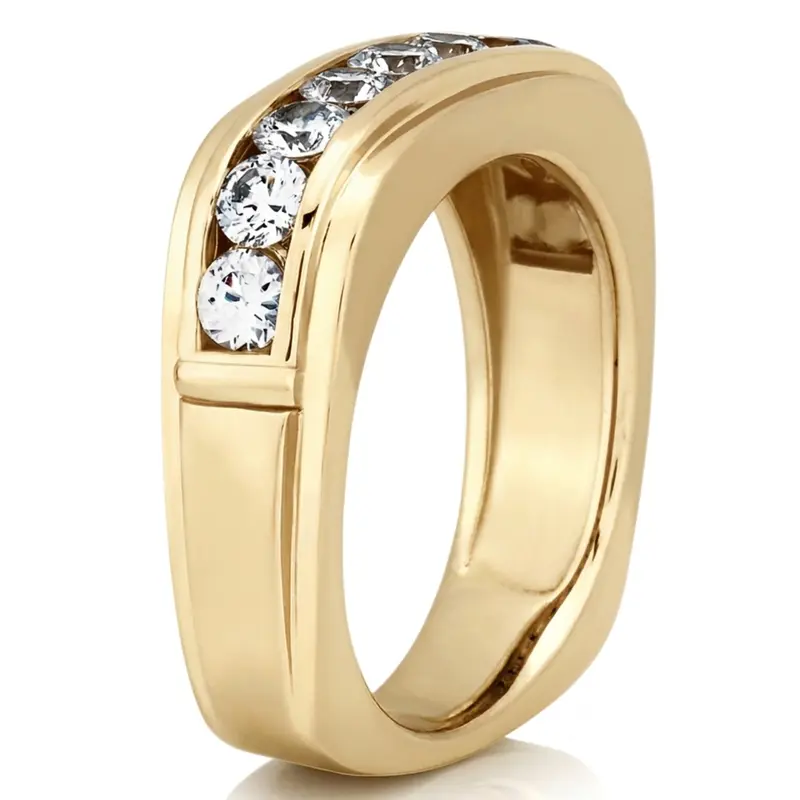 14K white gold 1.50 ct. tw. Square Diamond Men's Ring - alternate view 4