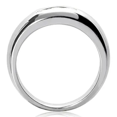 14K white gold 0.30 ct. tw. Dome Three Stone Diamond Men's Ring - alternate view 3 thumbnail