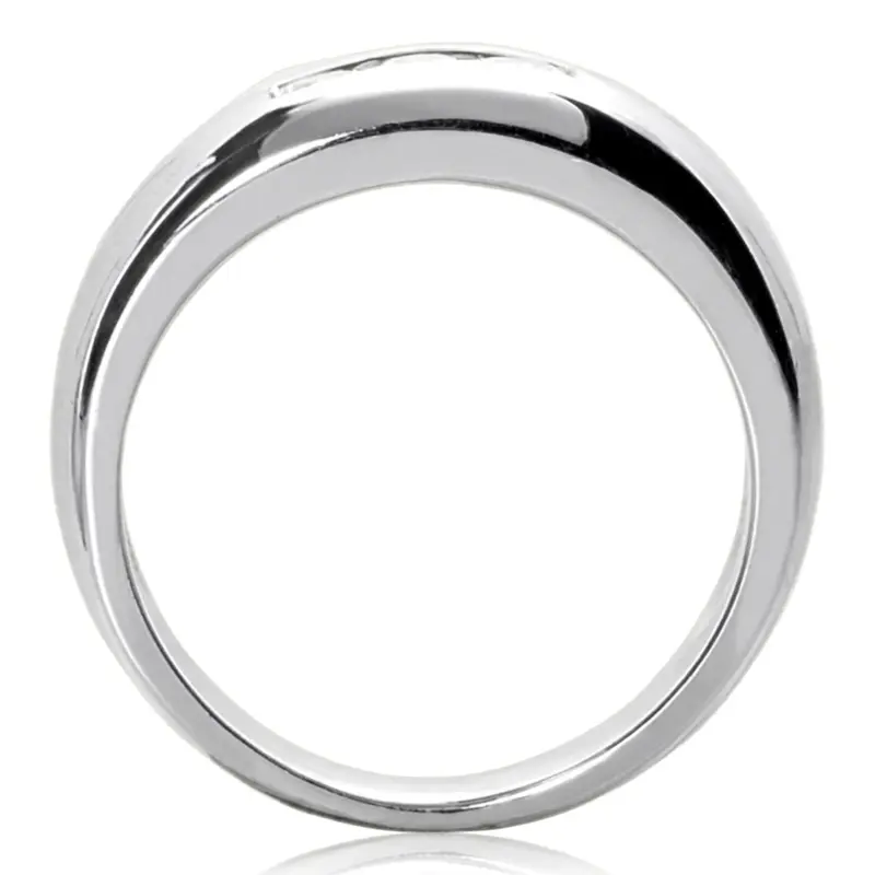 14K white gold 0.30 ct. tw. Dome Three Stone Diamond Men's Ring - alternate view 3