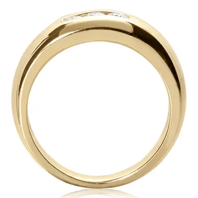 14K white gold 0.30 ct. tw. Dome Three Stone Diamond Men's Ring - alternate view 4 thumbnail