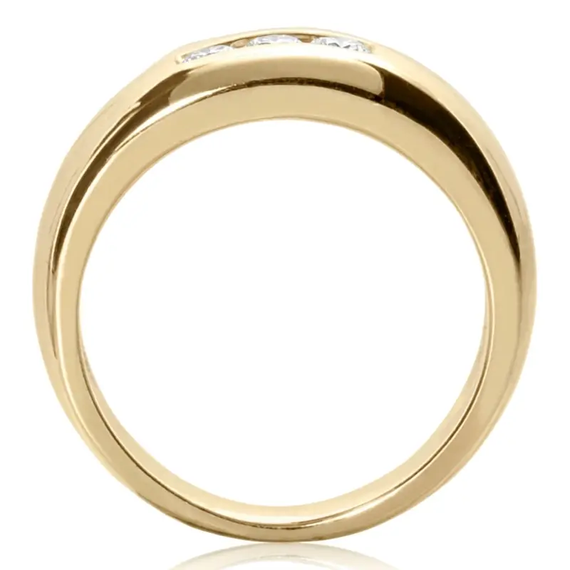 14K white gold 0.30 ct. tw. Dome Three Stone Diamond Men's Ring - alternate view 4