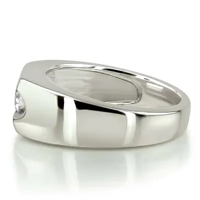 14K white gold Solitaire Channel Set Men's Diamond Ring (0.35 ct. tw.) - alternate view 4 thumbnail