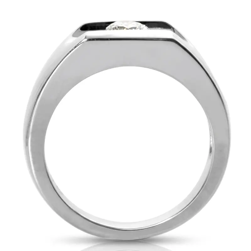 14K white gold Solitaire Channel Set Men's Diamond Ring (0.35 ct. tw.) - alternate view 5