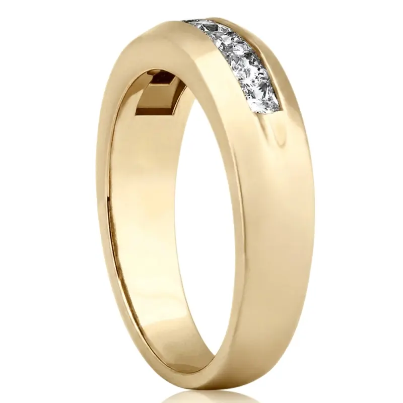 14K white gold 0.98 ct. tw. Princess Cut Channel Set Diamond Men's Ring - alternate view 4