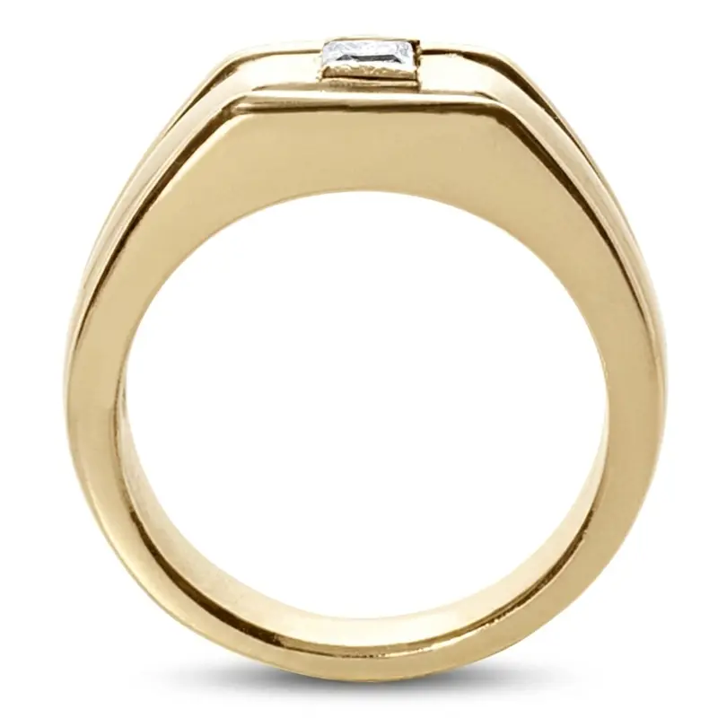 14K white gold Attractive Princess Solitaire Diamond Men's Ring (0.50 ct. tw.) - alternate view 3