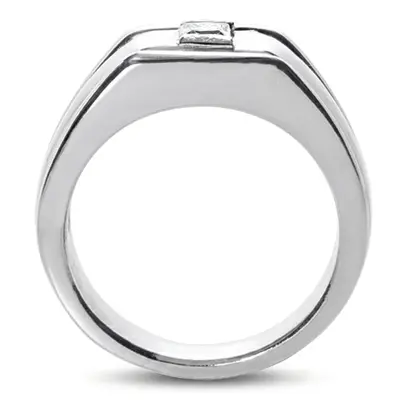14K white gold Attractive Princess Solitaire Diamond Men's Ring (0.50 ct. tw.) - alternate view 4 thumbnail