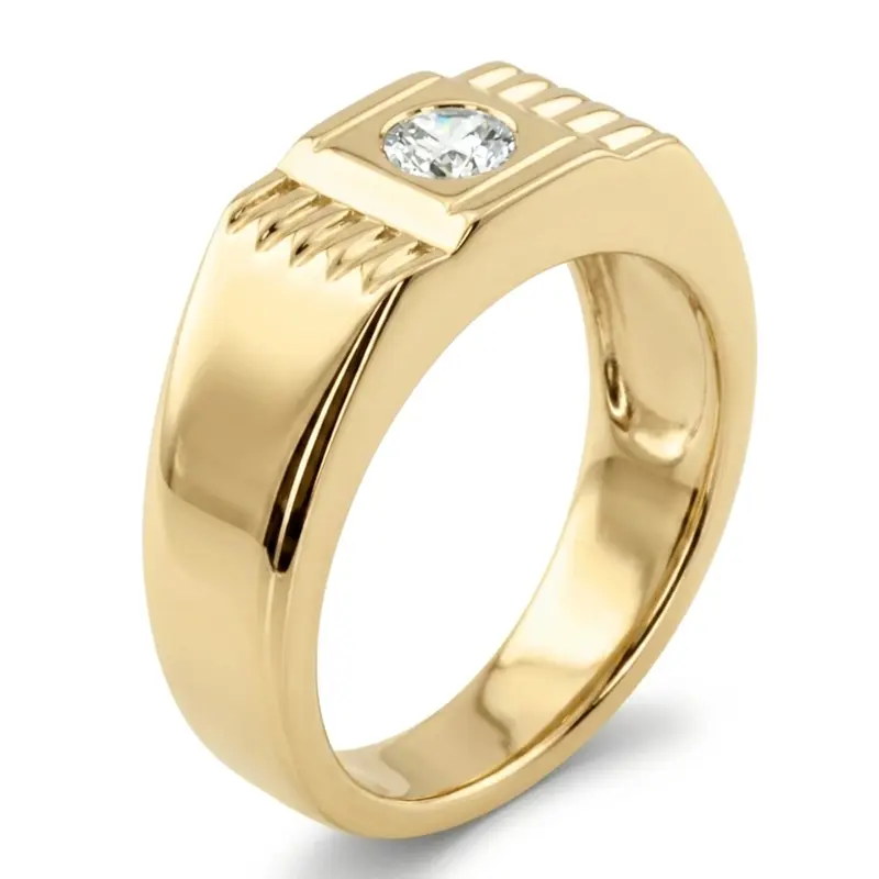 14K white gold 0.35 ct. Solitaire Diamond Men Ring - alternate view 3