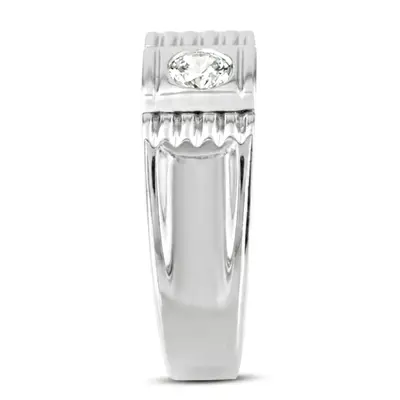 14K white gold 0.35 ct. Solitaire Diamond Men Ring - alternate view 4 thumbnail