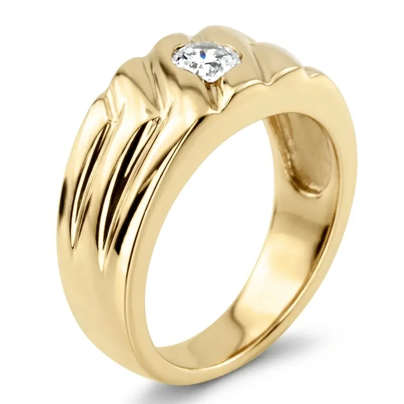 14K white gold 0.35 ct. Solitaire Diamond Men Ring 1 - alternate view 6