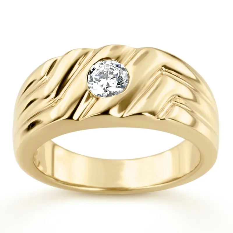 14K white gold 0.35 ct. Solitaire Diamond Men Ring 1 - alternate view 2