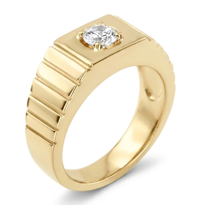 14K white gold 0.35 ct. Solitaire Diamond Man Ring 1 - alternate view 6