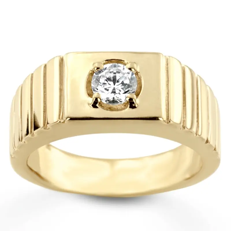 14K white gold 0.35 ct. Solitaire Diamond Man Ring 1 - alternate view 2