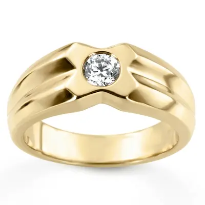 0.35 ct. Solitaire Diamond Men Ring 2 - view 1 of 6