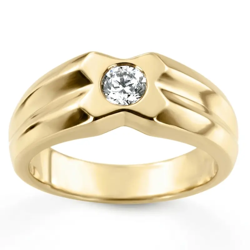 14K white gold 0.35 ct. Solitaire Diamond Men Ring 2 - main view