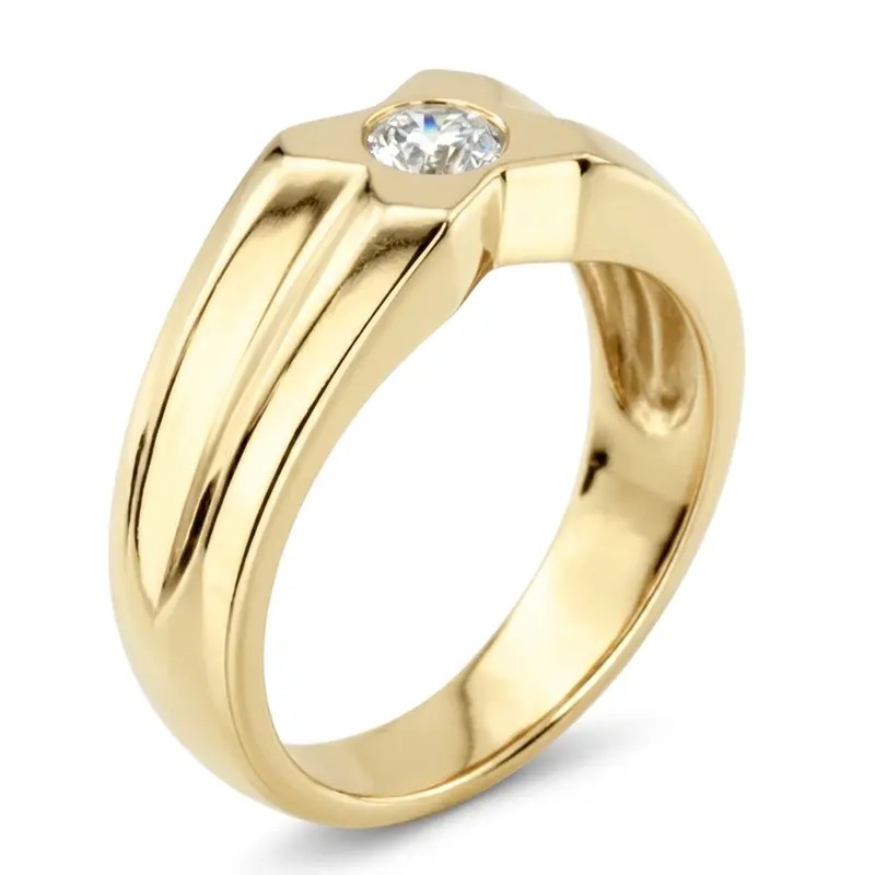 14K white gold 0.35 ct. Solitaire Diamond Men Ring 2 - alternate view 3