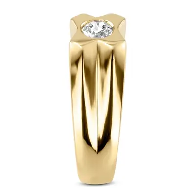 14K white gold 0.35 ct. Solitaire Diamond Men Ring 2 - alternate view 4 thumbnail