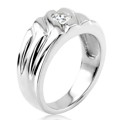 14K white gold 0.35 ct. Solitaire Diamond Men Ring 1 - alternate view 5 thumbnail