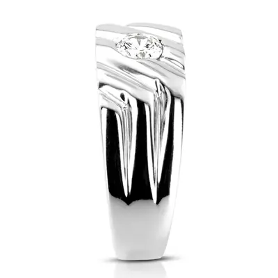 14K white gold 0.35 ct. Solitaire Diamond Men Ring 1 - alternate view 4 thumbnail