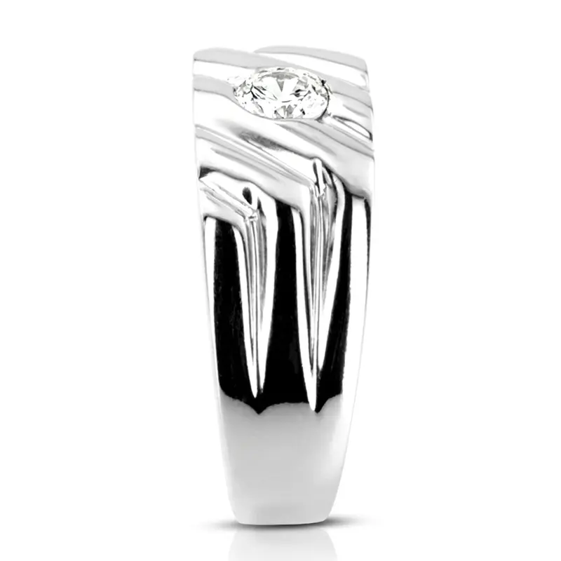 14K white gold 0.35 ct. Solitaire Diamond Men Ring 1 - alternate view 4