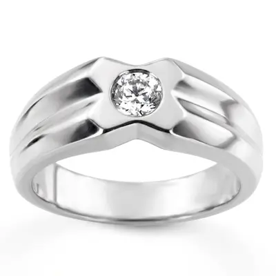 0.35 ct. Solitaire Diamond Men Ring 2 - view 2 of 6